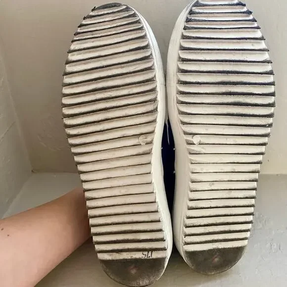 Valentino Regina Leather Suede Slip-On Sneaker Women Sz 8 Monogram Platform Shoe - Picture 7 of 7